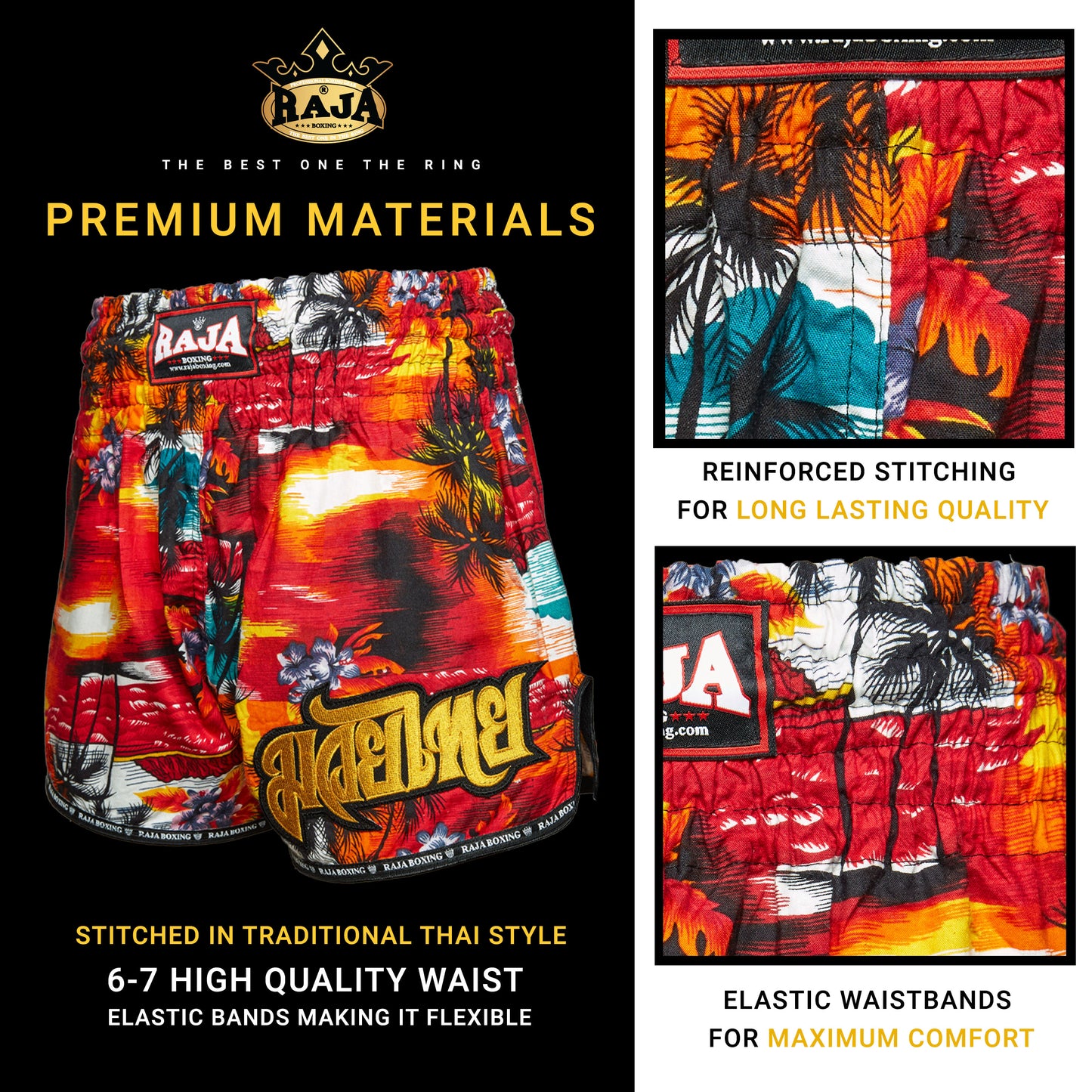 RAJA Muay Thai Shorts Tropical Sunset