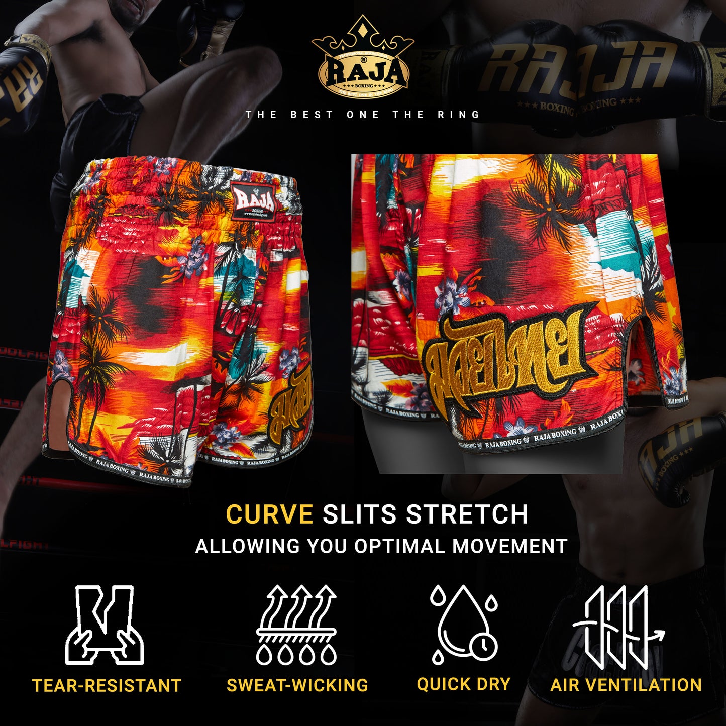 RAJA Muay Thai Shorts Tropical Sunset